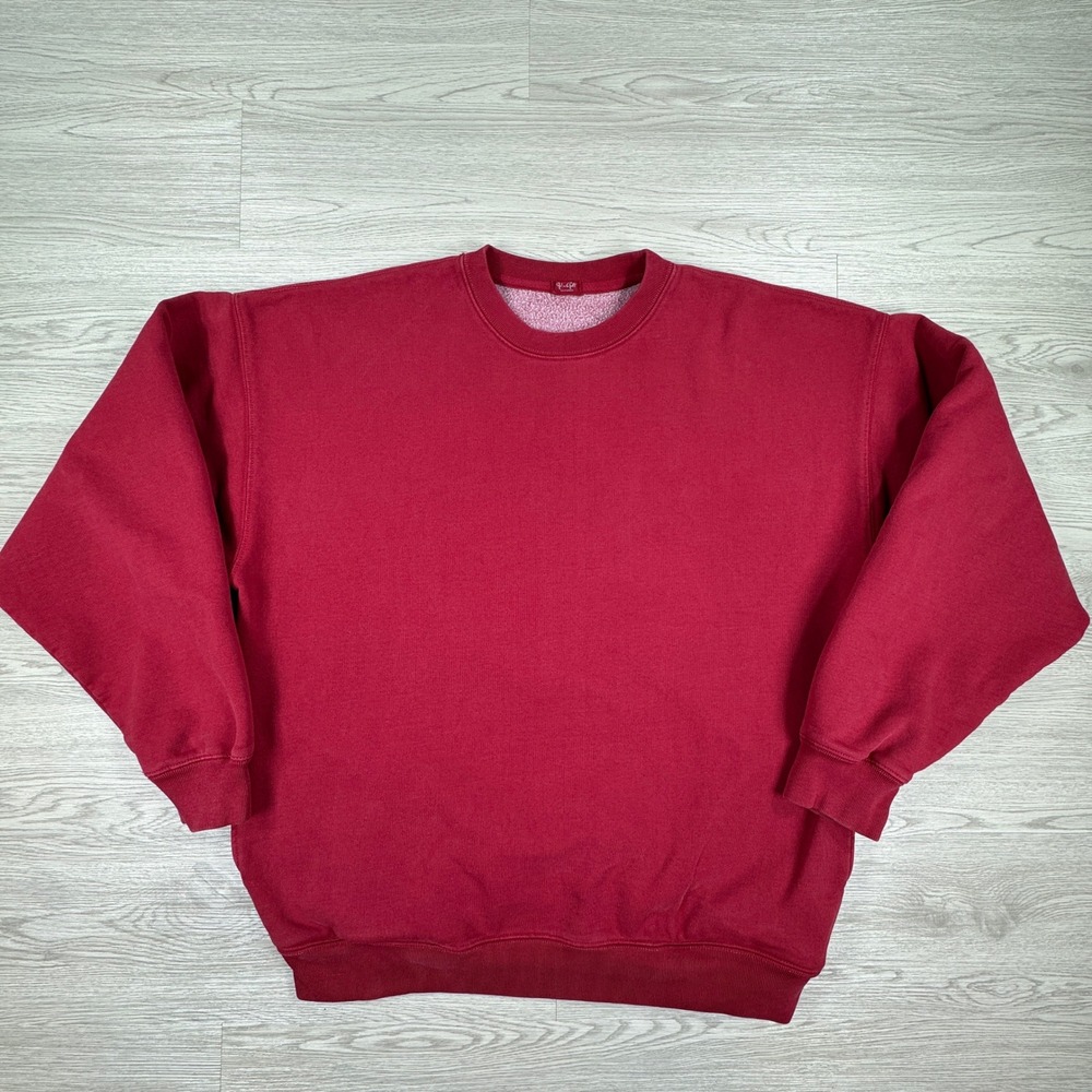 John Galt Women's Sweatshirt Oversized Crewneck Red One Size (M/L) Pockets